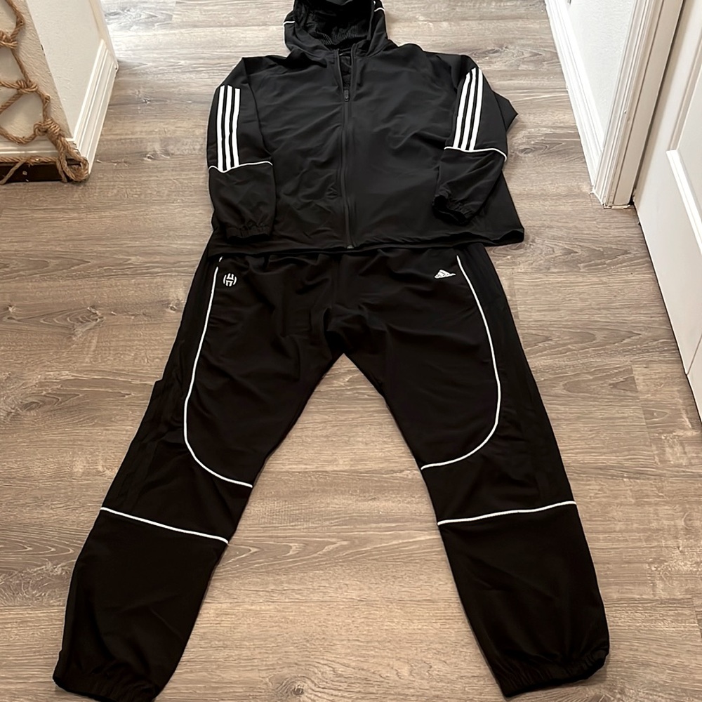 Adidas Full Zip Hoodie Jacket Pants Sweatpants Set XL L
